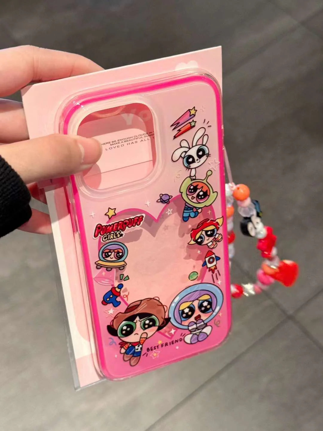 Cute Cartoon Designer Silicon Case for iPhone With Cute Beaded Charm